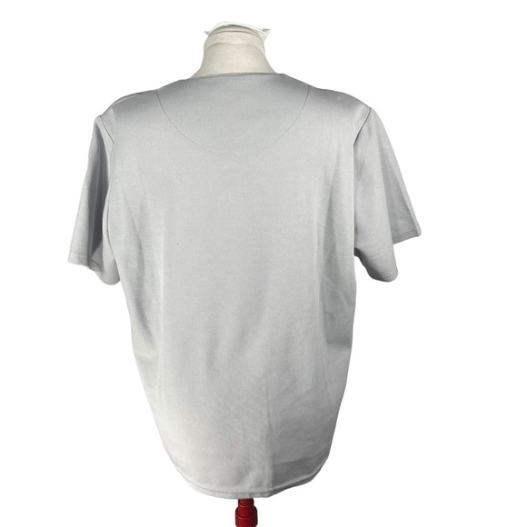 Moffi INTERNATIONAL Grey Round Neck Beaded Boxy Cut Blouse Size XL - Picture 5 of 11